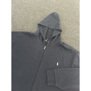 Polo Ralph Lauren Performance Hoodie Navy Mens 3XT Full Zip White Pony Preppy